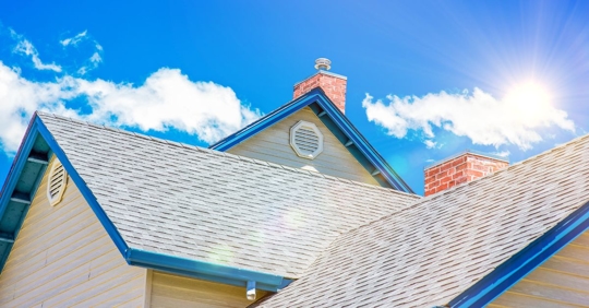sun shining over roof